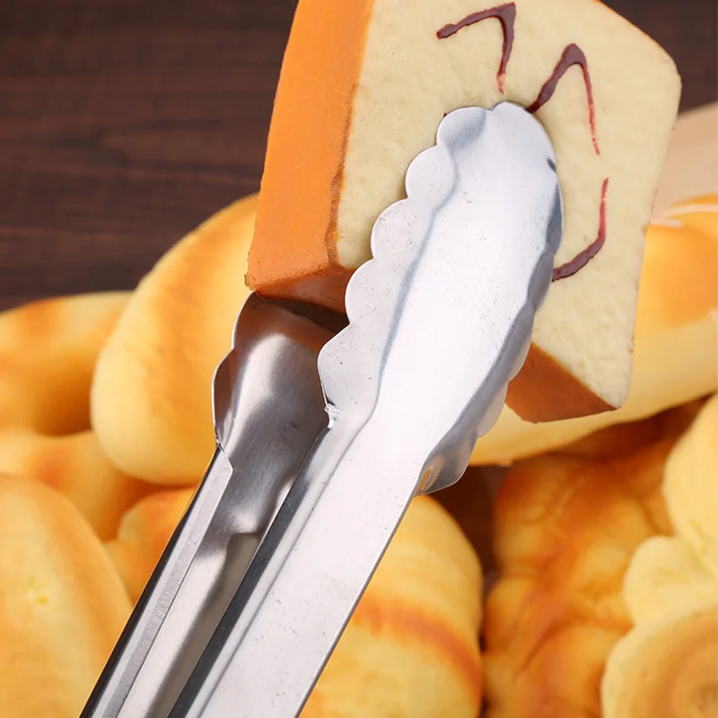 BBQ Tongs 9/12/14 inch Stainless Steel and Plastic Handle Kitchen Food Tools Clip Barbecue Clamp | Дом и сад