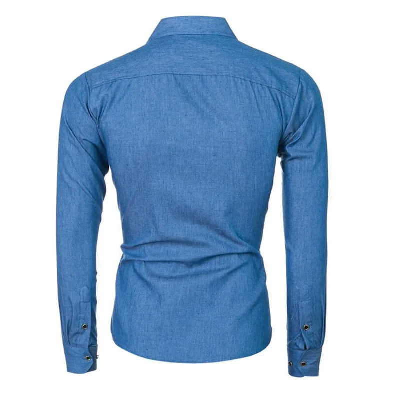 Мужская ковбой Рубашки 2016 Моды Шить джинсовые Американский Флаг с длинным