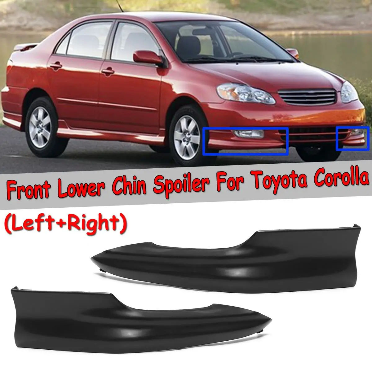 2х автомобильный передний бампер для губ, нижний подбородок, спойлер для Toyota Corolla 2003-2004 S, заводской стиль, передний угол