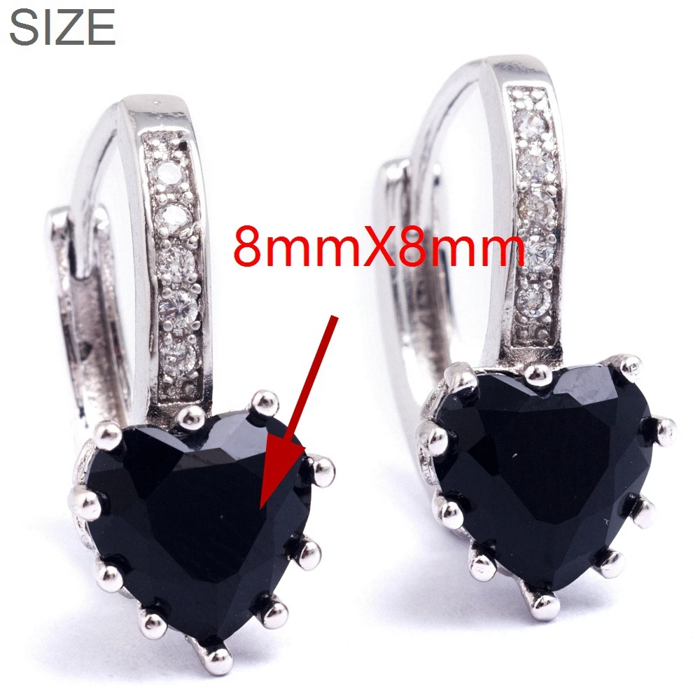 Модные очаровательные серьги кольца Yunkingdom из белого золота с черным кубическим