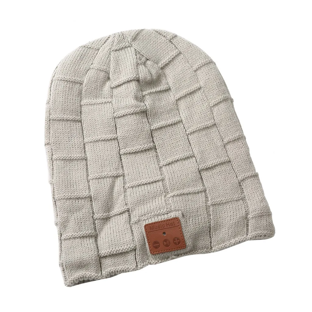 Унисекс Кепка вязаная шапка Bluetooth музыкальная с стерео наушниками гарнитура