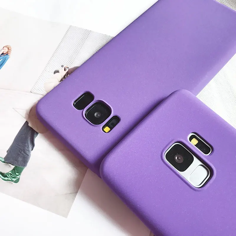 Противоударный чехол для телефона samsung Galaxy S7 край S8 S9 плюс Твердые Цвет матовый