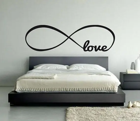 Персонализированные настенные наклейки с цитатами Infinity Symbol LOVE для спальни ZY8274