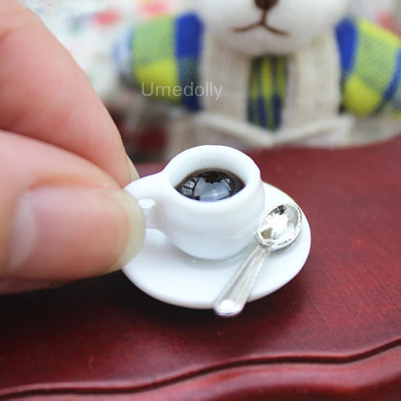 1 Набор Мини кофейная чашка + ложка для куклы Blyth Barbies 1/6 кукольный домик