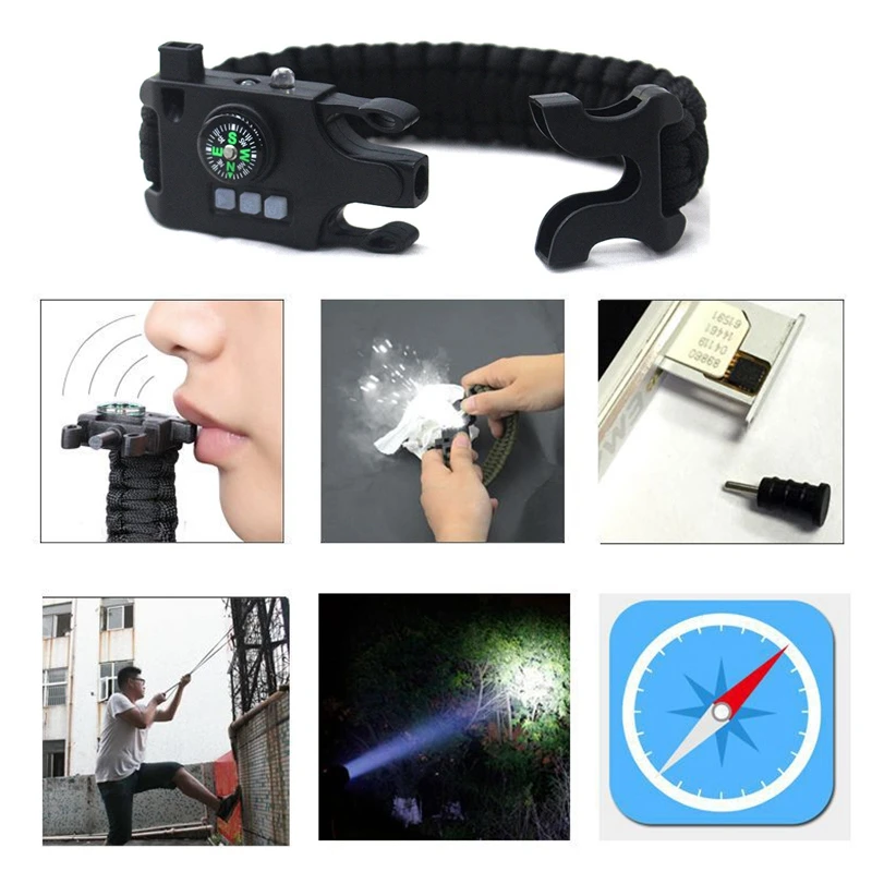 Функция 7 в 1 Usb Перезаряжаемый открытый SOS дистанционный спасательный парашют