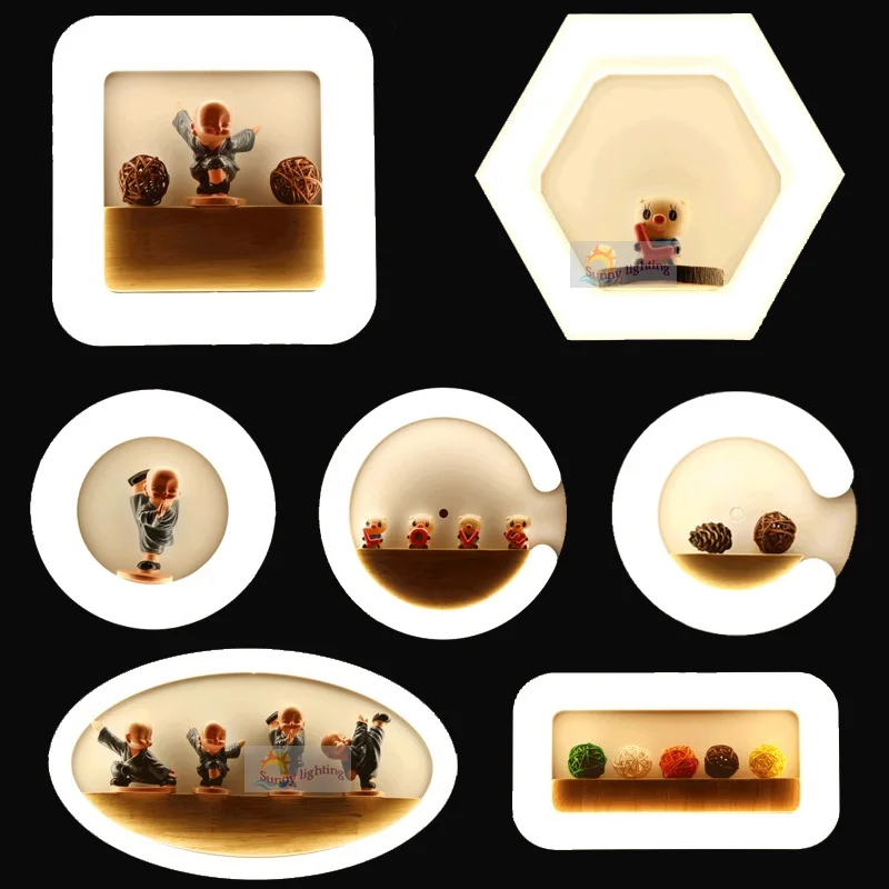 Современный светодиодный настенный светильник с подставкой для растений