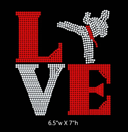 Бесплатная доставка хит продаж мотив для перекачки страз Love квадратный Kongfu