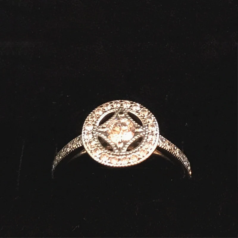 Винтажное Привлекательное кольцо 100% 925 пробы Silver 191006CZ элегантные оригинальные