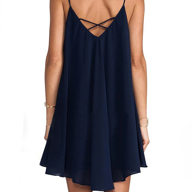 Сексуальное мини-платье на бретельках с v-образным вырезом летние платья Boho