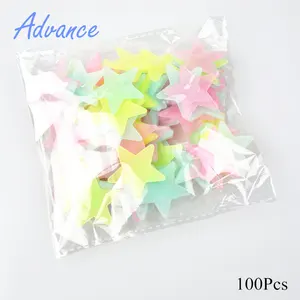 100 шт. 3D звезды светятся в темноте светящиеся флуоресцентные Пластиковые Настенные стикеры домашний Декор наклейки обои декоративные особые праздники