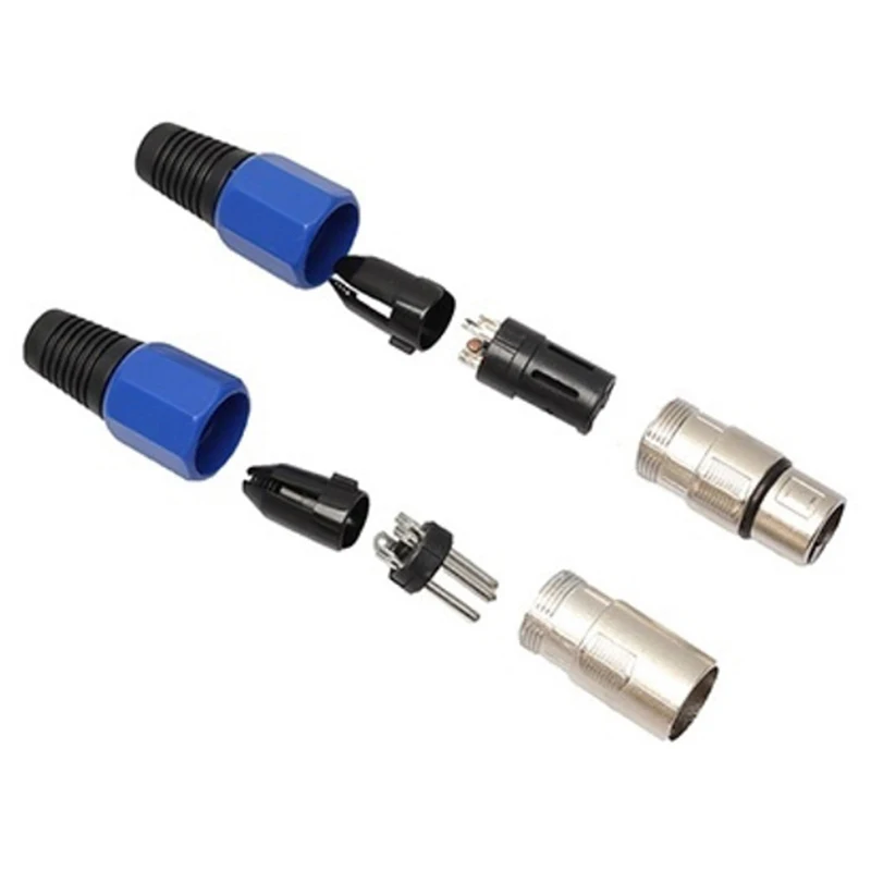 2 шт. 3 контакта разъем XLR женский + мужской для микрофона аудио адаптер