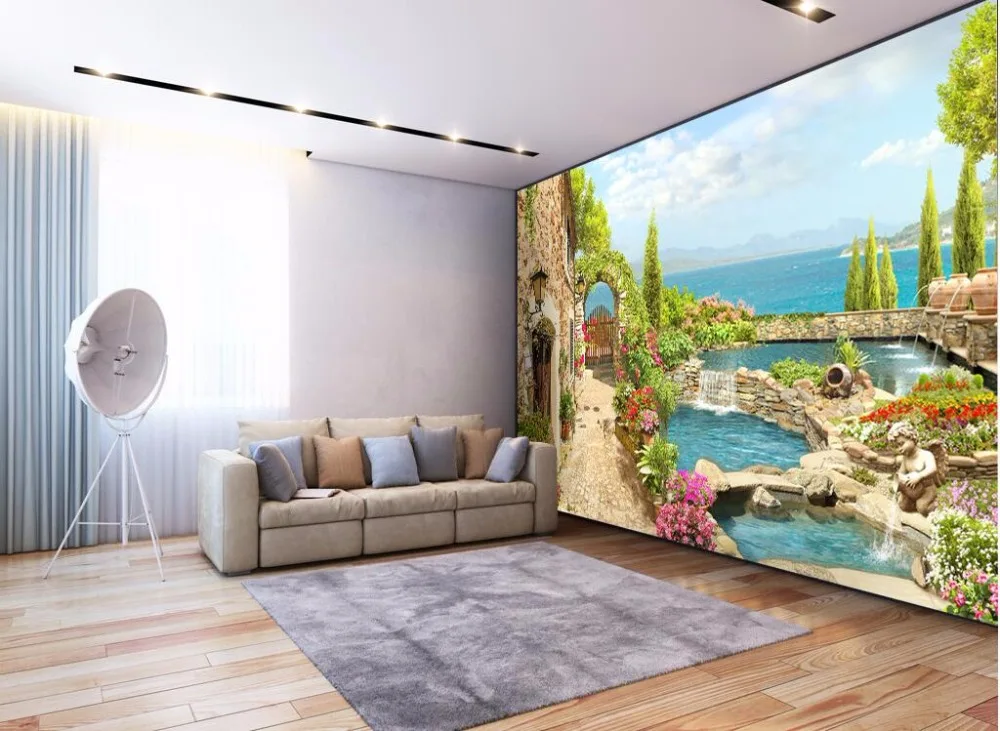 Настенные 3d обои на заказ садовый пейзаж украшение для стен живопись фрески