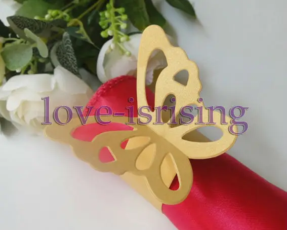 

Салфетка с бабочкой золотого цвета, Бесплатная Shipping-50pcs в комплекте