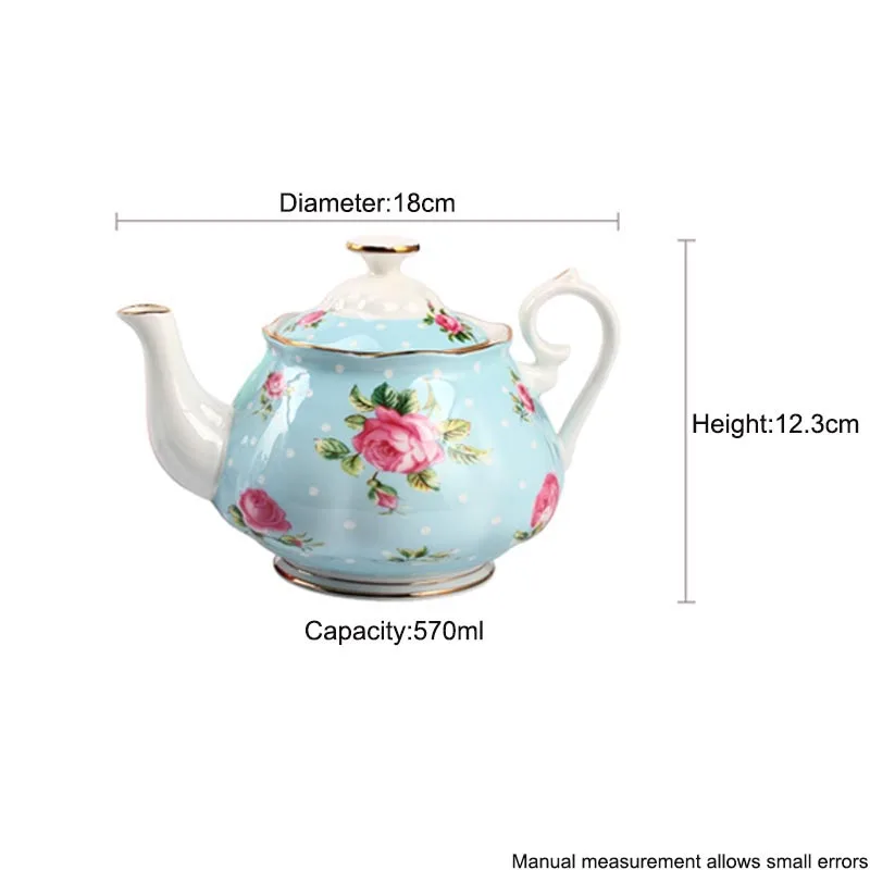 570 ml Fashion Bone china Milk Coffee Pot Ceramic Flower Teapot Rose Pattern Kettle Office Home Drinkware Creative Wedding Gifts | Дом и сад