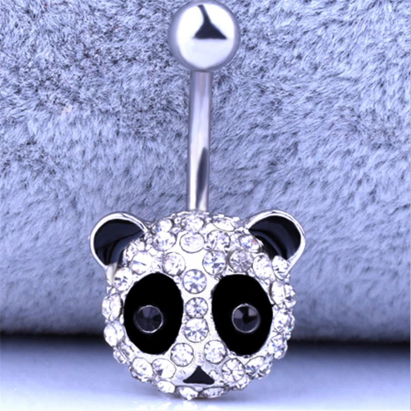 Кольцо из хирургической стали для пирсинга пупка с кристаллами|navel piercing jewelry|piercing