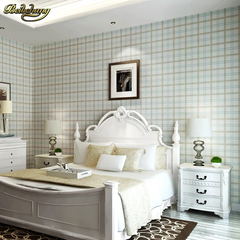 

beibehang Lattice pattern non - woven wallpaper wall paper bedroom living room background wall papel de parede
