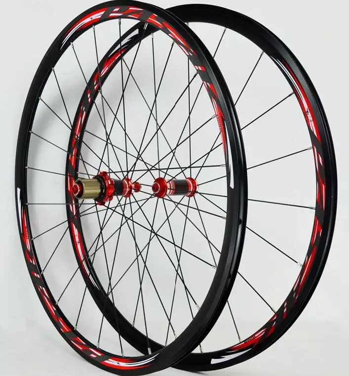 red hub red PASAK 700C дорожный велосипед углеродное волокно герметичный подшипник колеса прямой тяга V/C тормоза 30 мм обод колеса - Цвет: red hub red