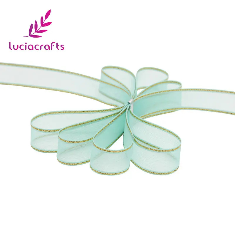 C2 Lake Blue Lucia crafts 10 ярдов/партия 10 мм ленты из органзы для украшения свадебной вечеринки DIY Швейные подарочные упаковочные материалы аксессуары 040044119 - Цвет: C2 Lake Blue
