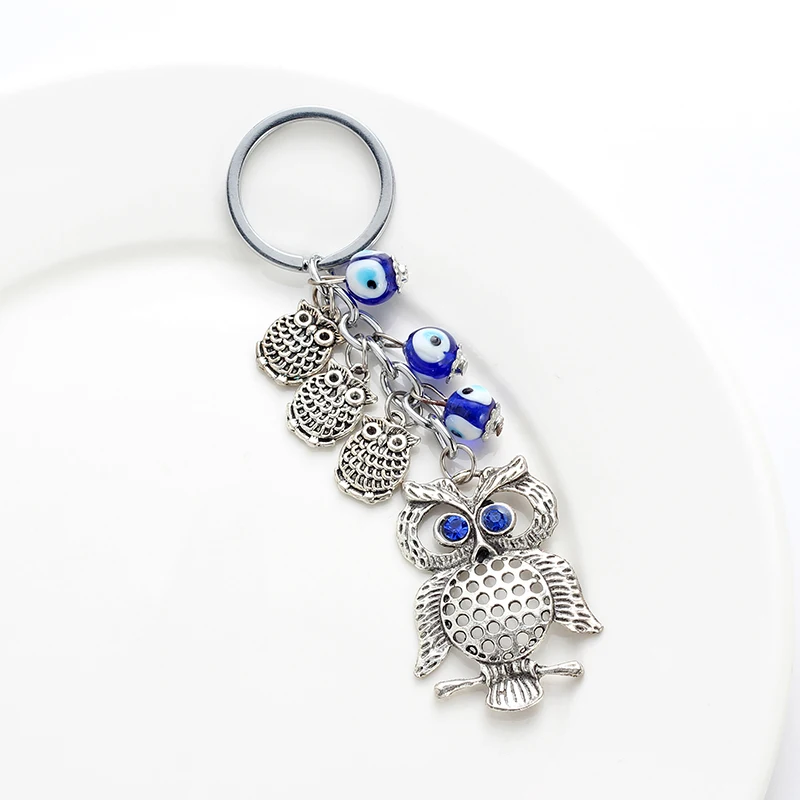 Подвеска MEIBEADS Evil Eye из сплава в виде совы синего цвета смолы для украшения ключей