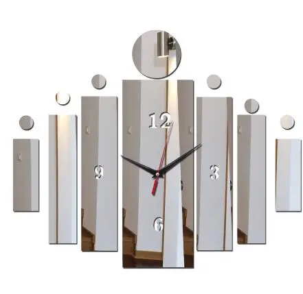 Зеркальные настенные акриловые часы 3d современный дизайн украшение для дома