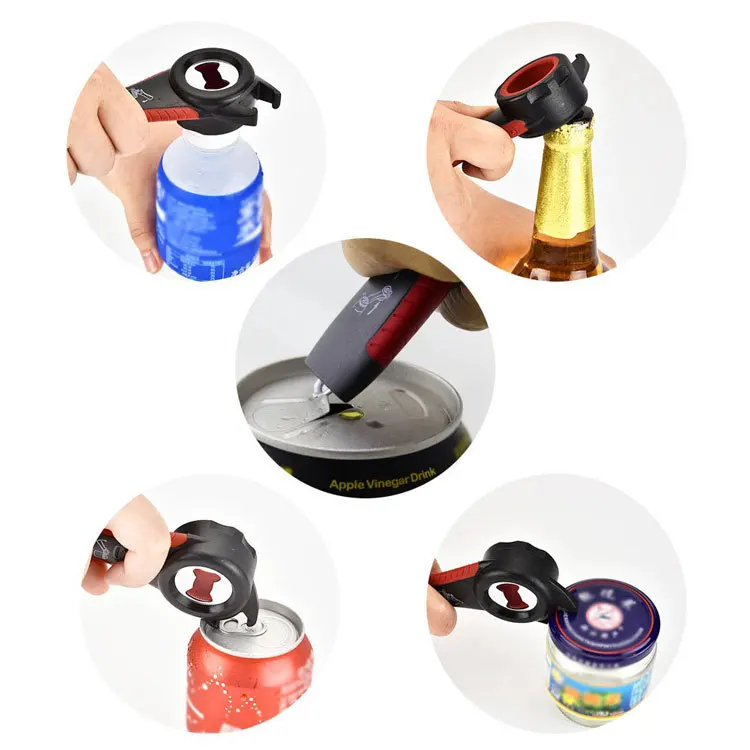 

8-shape can opener Multi-function 5-in-1 bottle opener set Stainless Steel Creative Beer Can Pot Opener Reliable Kitchen Tools