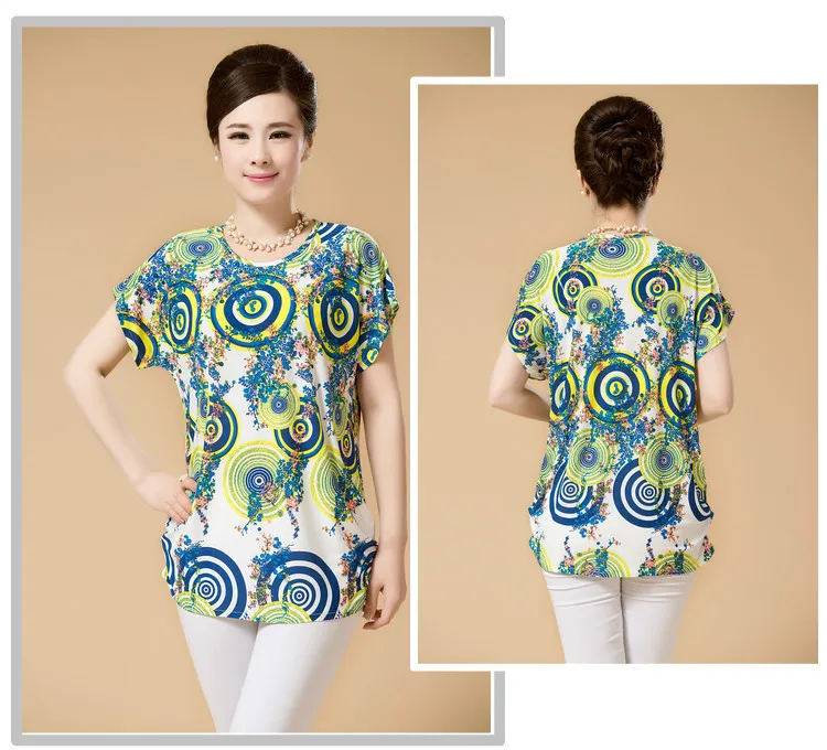 XL-5XL, Женские Летние Стильные повседневные блузки, одежда Flor, большие размеры, короткий рукав, Цветочные блузки, рубашки, женские топы, РОССИЯ 56