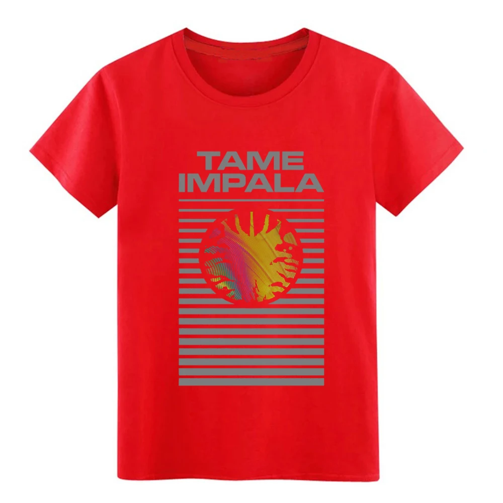 Мужская футболка tame Impala Дизайн короткий рукав костюм с вырезом-лодочкой подарок забавная летняя футболка - Цвет: Red