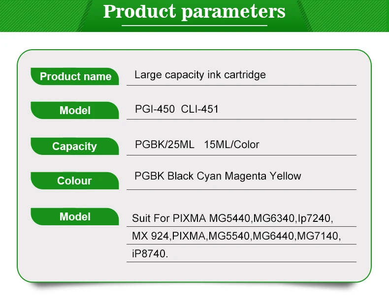 450 451 PGI 450 CLI 451 XL заправка чернильного картриджа для Canon Pixma IP7240 MG6340 MG5540 принтеров+ 5 цветов заправка чернил для принтера