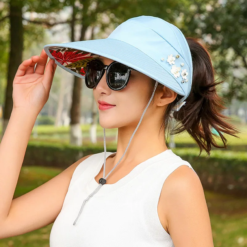 

New Arrival Fashion 2019 Women Summer Sport Headband Classic Sun Sports Visor Hat Cap Foldable Beach Cap High Quality Hot Sale