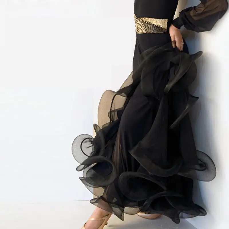 Новый танцевальный костюм для фламенко длинная юбка бальных танцев Современный