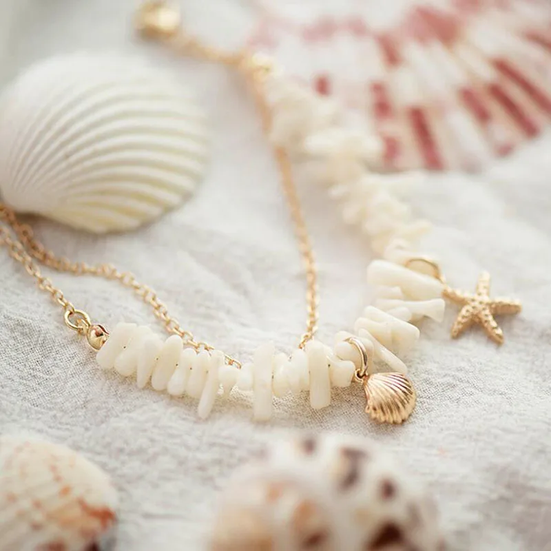 Amaiyllis Пляж Морская звезда ракушки талисманы браслет для женщин богемный чипы