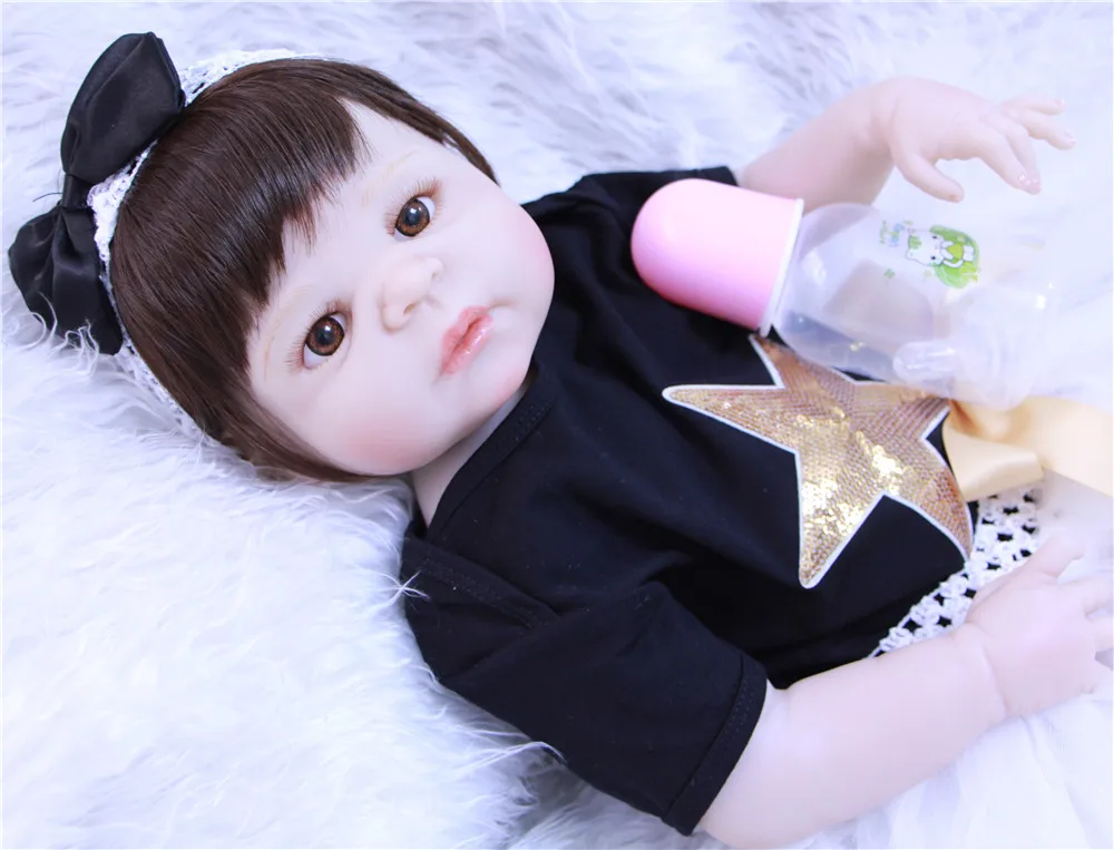 Новейшая кукла для новорожденных девочек 22 &quot полностью силиконовая в платье