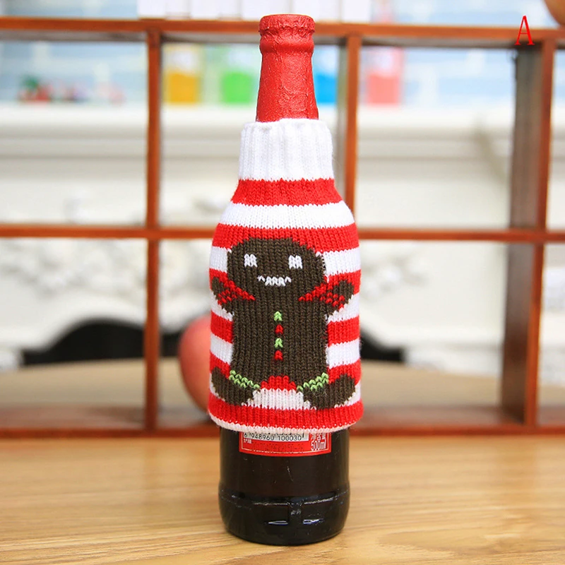 1 шт. Рождественские Олени Вязаные чулки конфеты подарочные пакеты бутылка для