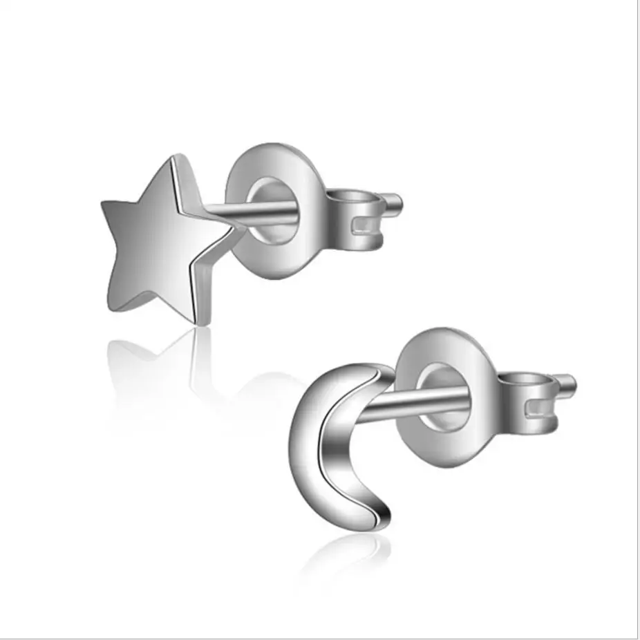 Милые асимметричные серьги-гвоздики из стерлингового серебра 925 пробы с