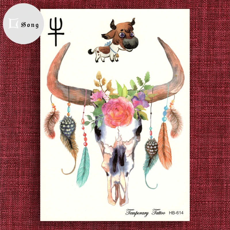 Временные татуировки водонепроницаемые наклейки китайские Зодиака Животные