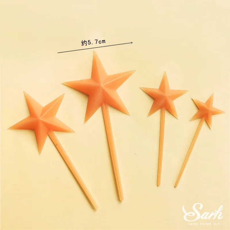 Розовые желтые черные синие топперы для торта со звездами украшение на день