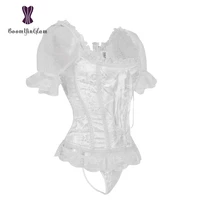 fashion princess style women lingerie body shapewear lace corset top short sleeve bridal corsets and bustiers for wedding 943