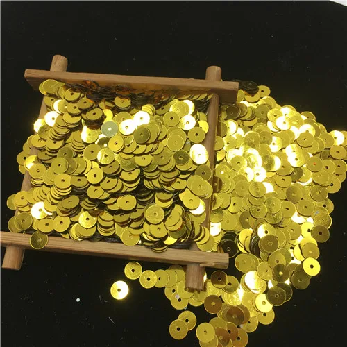Gold 1500 шт/партия Размер 6 мм ПВХ плоские круглые пайетки с блестками швейные принадлежности "сделай сам" аксессуары для одежды Lentejuelas Para Coser - Цвет: Gold