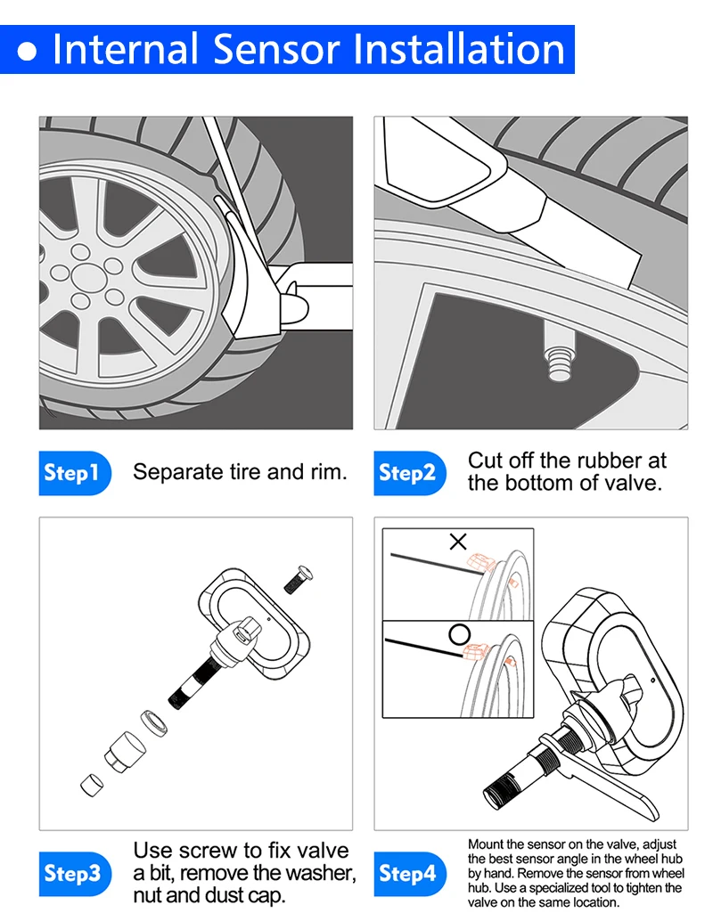 CAREUD TPMS датчик давления в шинах Универсальный для всех автомобилей Беспроводная система контроля давления в шинах DIY Автоэлектроника Новинка