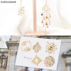 PURPLEGRAPE DIY ювелирные изделия для ушей медное покрытие 18k Золото Цвет Геометрия полые круглые пористые серьги материал 4 шт.