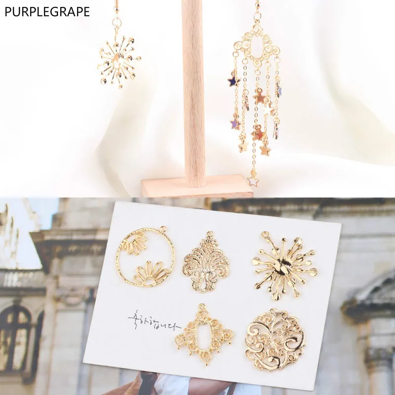 Purplegrae DIY ювелирные аксессуары для ушей покрытые медью 18 К золото Цвет Геометрия