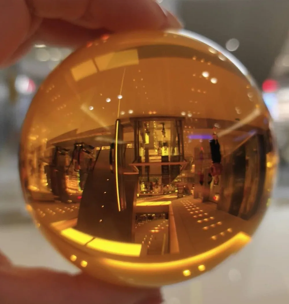 LACALOVE 80mm Nice Amber Rare Quartz Crystal Ball Magic Sphere Fengshui Glass Lucky Crafts For Home Office Decoration Gifts | Дом и сад