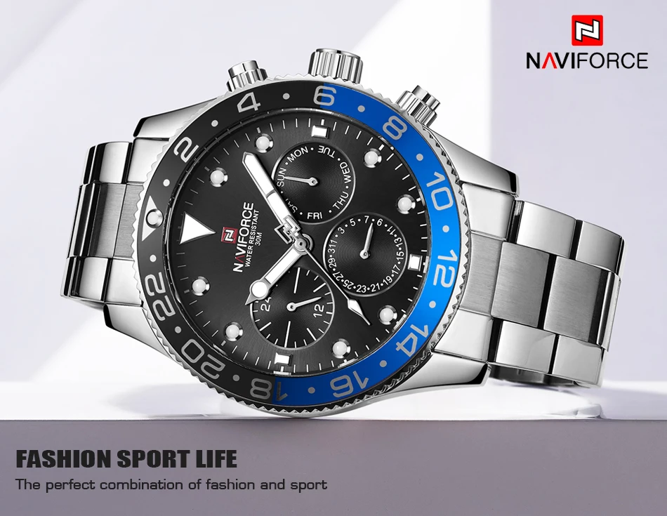 Мужские часы naviforce Топ бренд класса люкс Бизнес Кварцевые часы для мужчин s полная сталь военные часы водонепроницаемые наручные часы Relogio