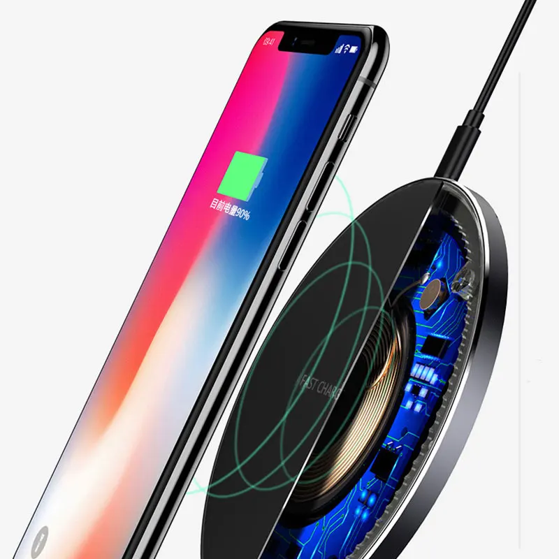 RZP Быстрое беспроводное зарядное устройство для Apple iPhone 11 Pro Xs Max XR X 8 Plus samsung Note10 S9 S10 Plus Беспроводное зарядное устройство для телефона