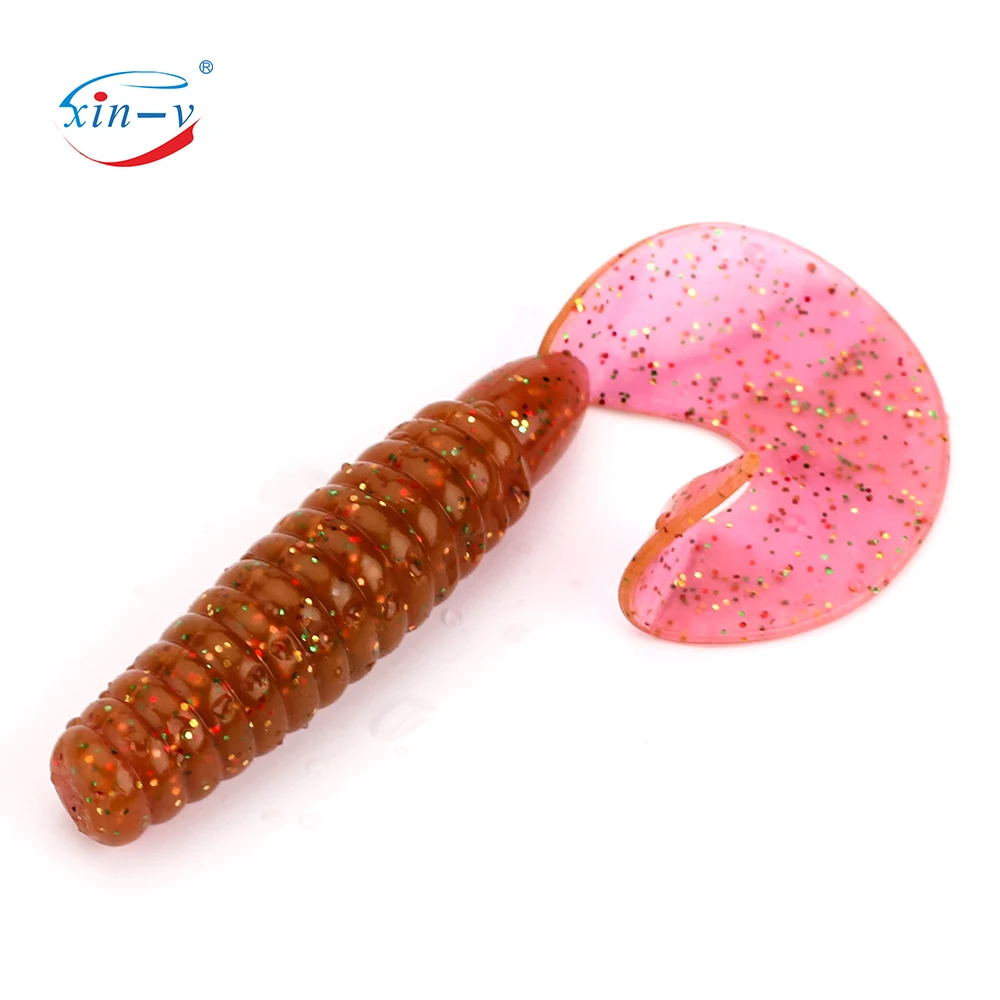 10pcs/lot 70mm 4.5g Soft KAL70 Artificial Bait Shad Swimibaits Grub Small Bass Fishing Lure for Jig Worm Head 6 Colors | Спорт и