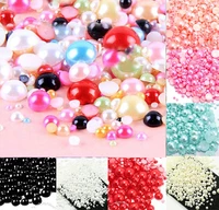 500pcs mixed 2 10mm colorful half round pearl beads craft cabochon scrapbook decoration flatback nail art garment beads diy