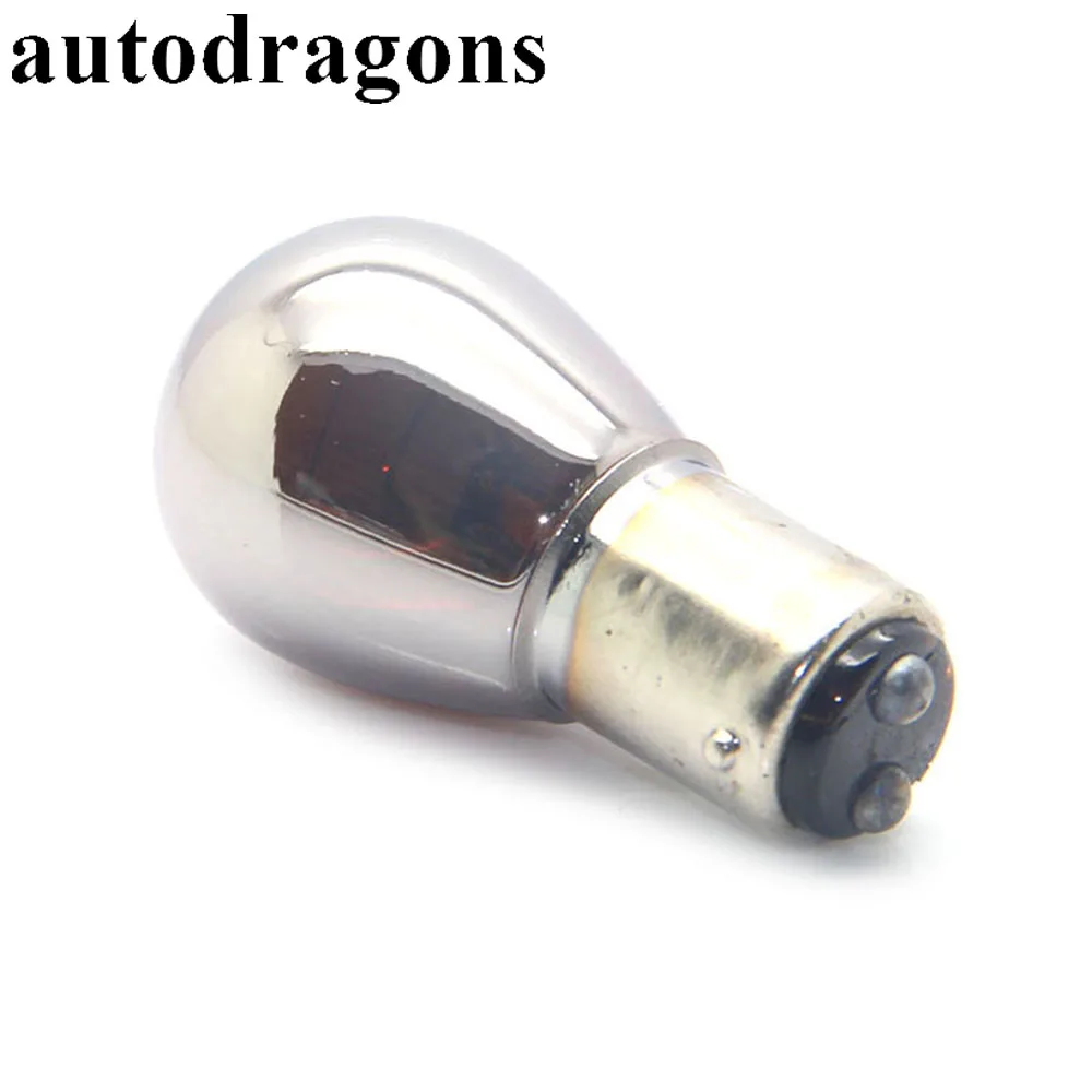 Серебристые хромированные лампы индикатора autodragon 2 шт. 1157 12 В 21 Вт BAY15D блестящая