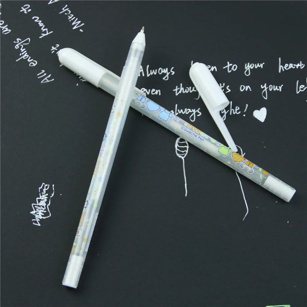 0.8mm Beautiful Cute Pen Unisex Gift For Kids White Ink Color Photo Album Gel Stationery Office Learning | Канцтовары для офиса и