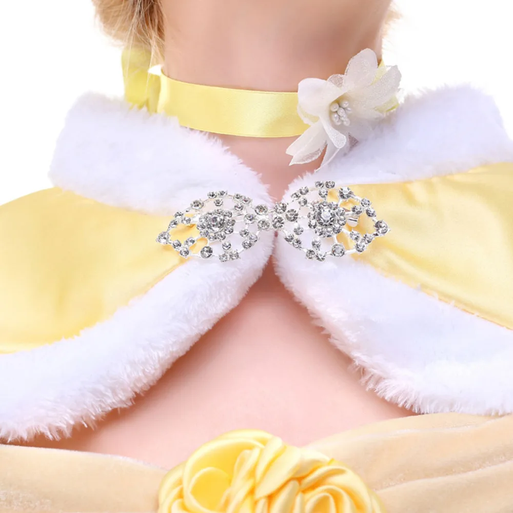 Красавица и Чудовище принцесса Белль косплей роскошное атласное платье бальное