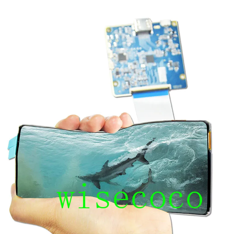 Pantalla Flexible OLED de 6 pulgadas, pantalla de visualizaci&oacute;n de 2160x1080, placa de controlador MIPI, enrollable, amoled-2